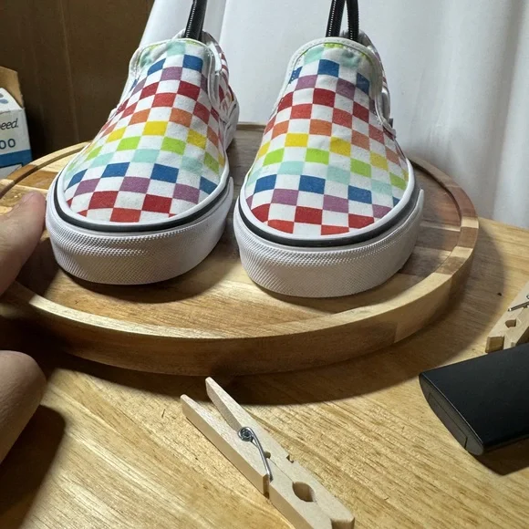 Vans Multicolor Checkered Slip-On Sneakers. M8/W9.5 - Picture 6 of 7
